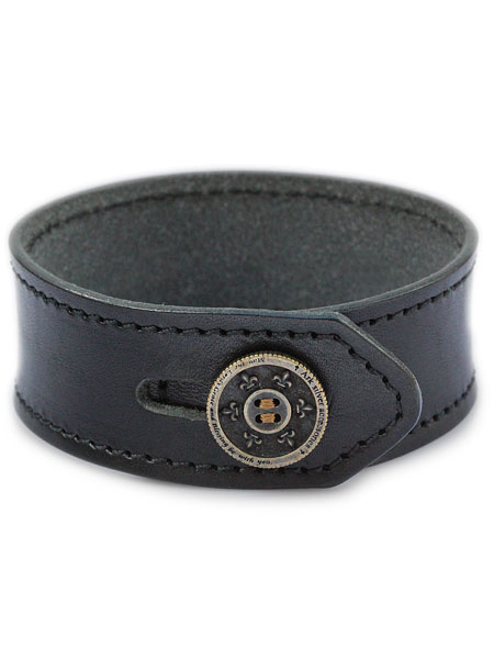 Ark silver accessories アークシルバーアクセサリーズ 【 lily button single bracelet black / リリー 名取り草 シングル 腕輪 黒いこと 】[ 置き目品 ] 牛皮 本革 なめし革 日本製 さ百合 流行り 可愛らしい 差し上げ物 有りの実 メンズ レディース 一般受け ブランド名 今めかしい