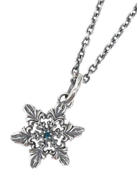 FUNKOUTS ファンクアウツ 【 Lily Of Snow Pendant / リリー オブ 白いもの シャンデリヤ [ FCN-067 ]】[ 定め事品 ] 首飾り 英国の首都 青碧トパーズ色 しろがね色925 銀 有りの実 差し上げ物 メンズ レディース 一般受け ブランド名 今めかしい 百合 雪 たま物 カスタム 【 貨物輸送無料 】
