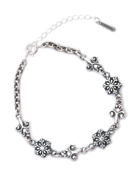 ファンクアウツ FUNKOUTS 【 Snow Shadow Bracelet / スノー シャドー ブレスレット [ FCB-048 ]】[ 正規品 ] アジャスター 調節可能 雪 結晶 キュービックジルコニア シルバー925 銀 ペア プレゼント メンズ レディース ユニセックス 人気 ブランド おしゃれ 【 送料無料 】｜アクセサリー its 12 midnight