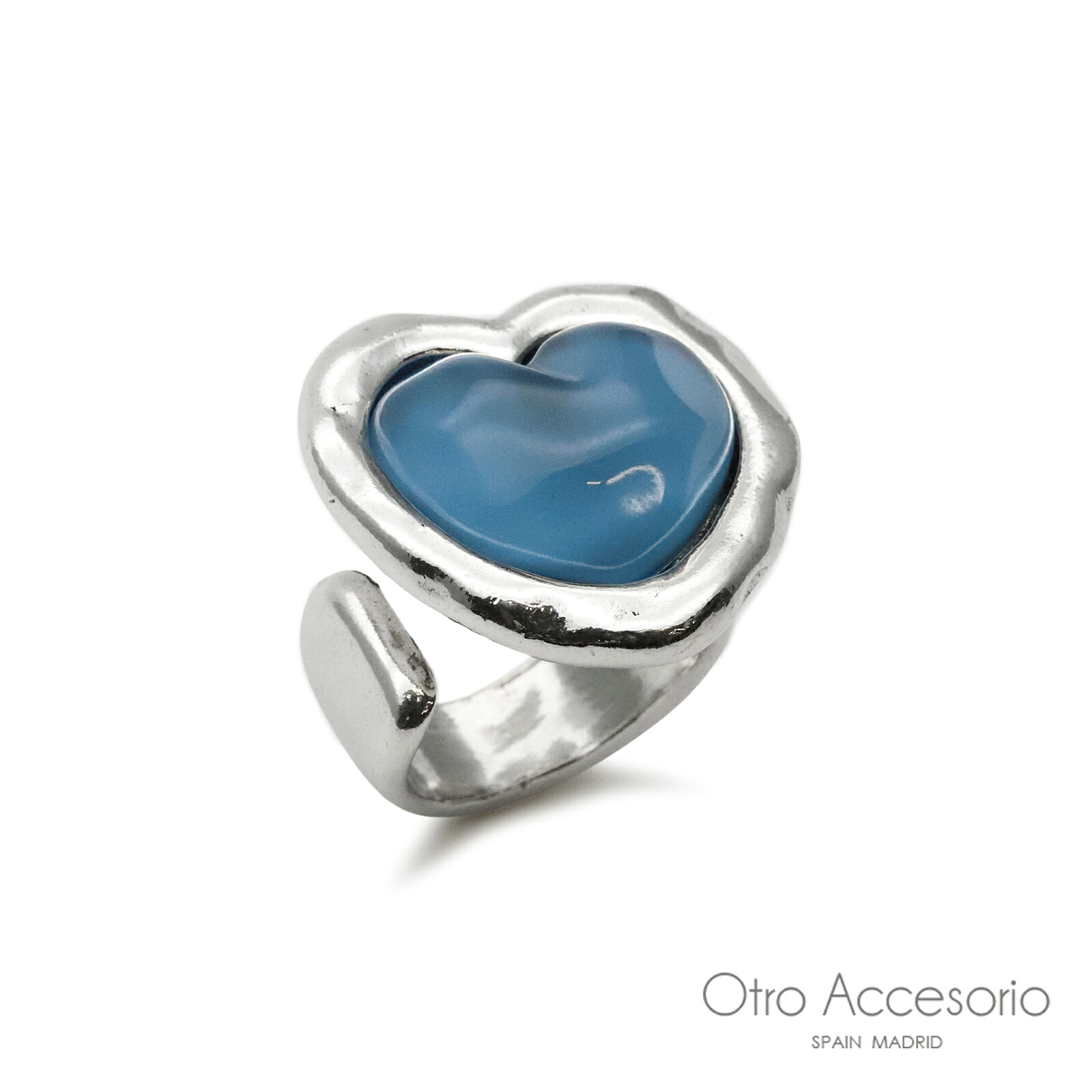 Otro Accesorio オトロ アクセソリオ 【 Blue Heart Ring ハート リング ( ブルー ) 】[ 正規品 ] 指輪 シルバーカラー 青 銀色 大きめ レジン 樹脂 プレゼント ギフト レディース かわいい おしゃれ 人気 海外 ブランド 6,861円