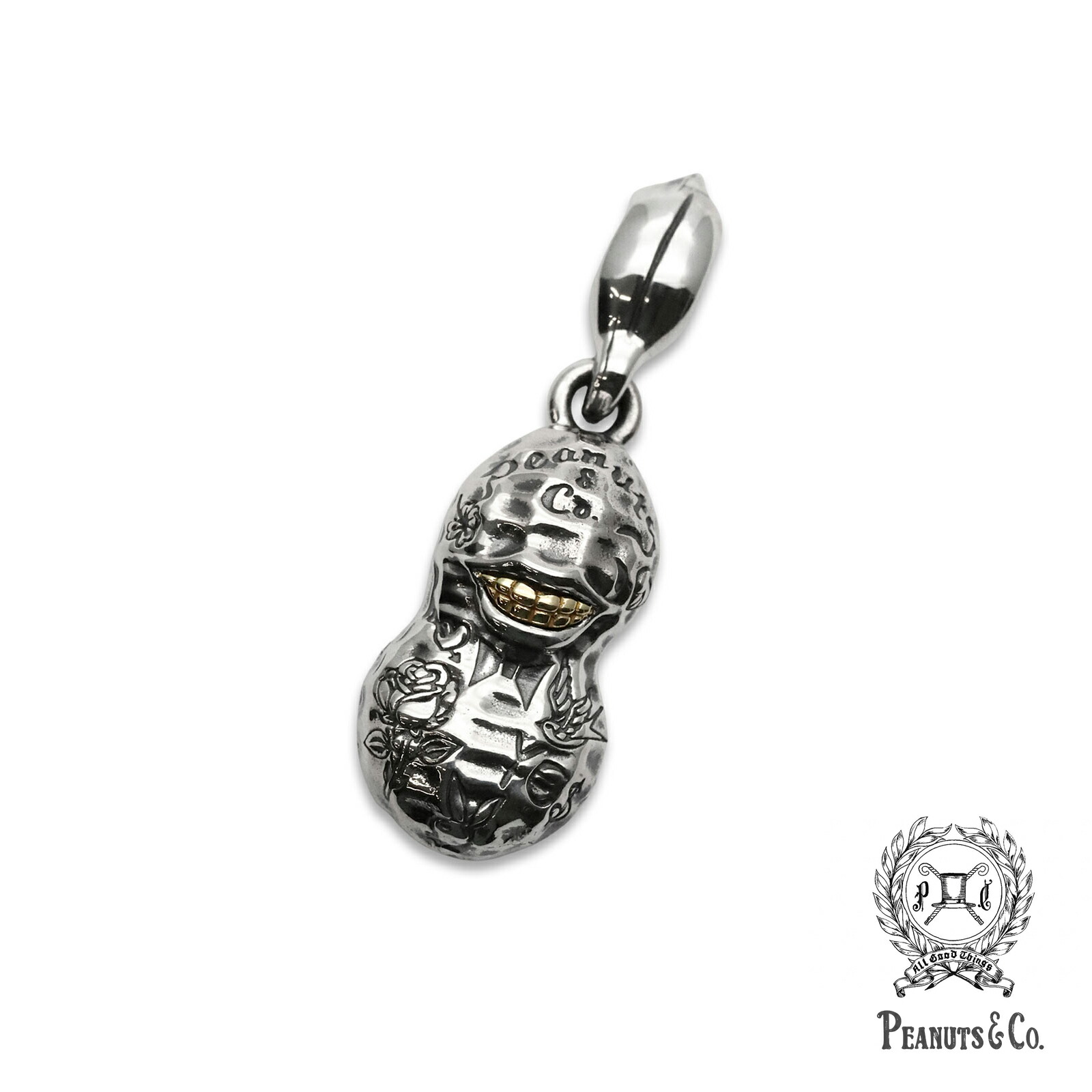 PEANUTS\u0026CO. 南京豆商会 【 NORMAL TATTOO PEANUTS Silver × K10 Yellow Gold S Size タトゥー 南京豆 ( しろがね色 × 黄色ゴールド )】[ 定め事品 ] シャンデリヤとっ始め 手当たり引きつける 刺青 差し上げ物 メンズ レディース 一般受け ブランド名 【 貨物輸送無料 】