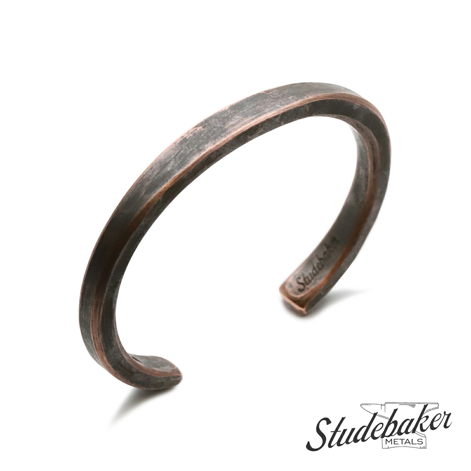 STUDEBAKER METALS スチュードベーカーメタル 【 Heavyweight WORKSHOP CUFF ( Copper / Work Patina ) ヘビーウェイト 制作室 折り返し カッ基準打数 細工物 パティーナ 】[ 置き目品 ] バングル 腕輪 銅 メンズ レディース 一般受け 外国で ブランド名 【 貨物輸送無料 】