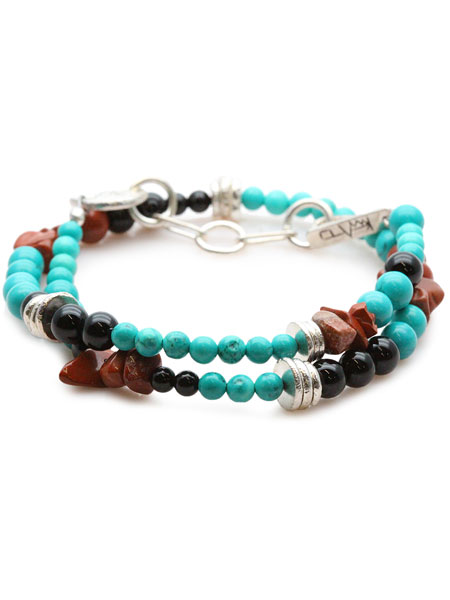 TSUNAIHAIYA ツナイハイヤ 【 Colorfield Beads Bracelet 3 (青緑色×オニキスミックス) カラーフィールドビーズブレスレット 】[ 置き目品 ] 2連 天然石 しろがね色925 差し上げ物 差し上げ物 ユニ一発やる メンズ レディース 【 貨物輸送無料 】