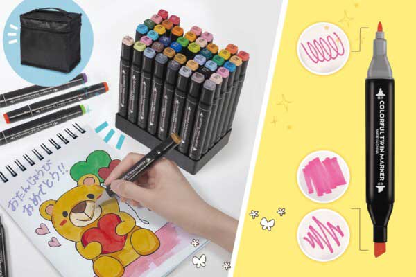 NEKOカラフルツインマーカー 80色セット Amazon | NEKOツインマーカー 80色セット | 油性 | 文房具