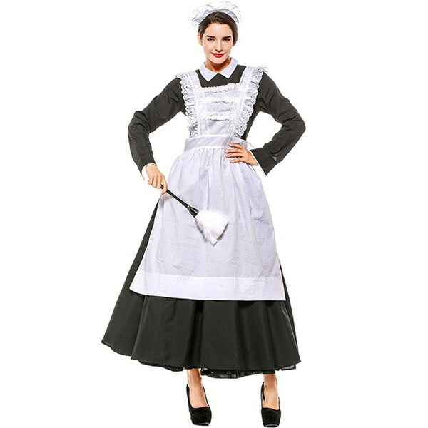 ステージ 衣装 レディース 英国風 黒白 メイド服 フランス風 レトロドレス 演出 ヨーロッパ風 舞台服 変装 仮装 ハロウィン パーティー イベント コスチューム コスプレ パーティー 学園祭 文化祭 eb013h2h2zm【S～3XL】