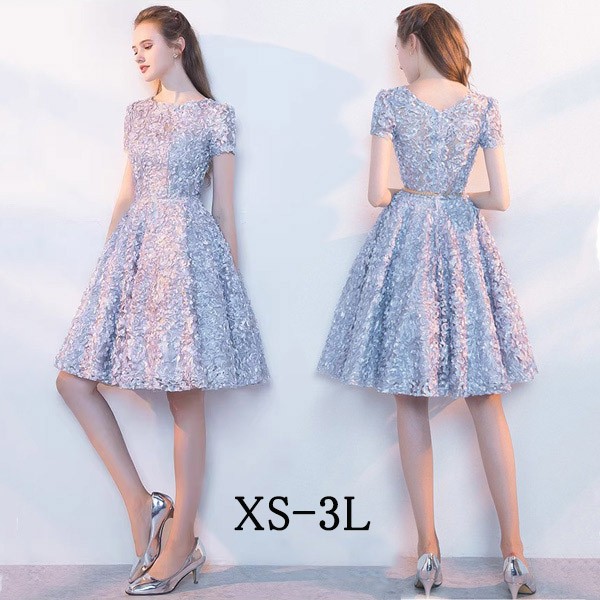 楽天市場】パーテイードレス 膝丈ワンピース ミモレ丈ドレス 着痩せ