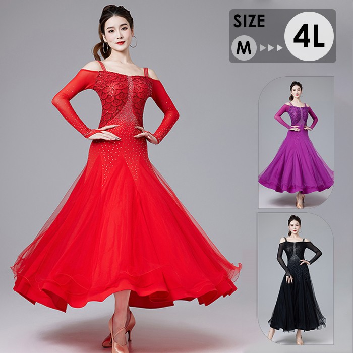 スタンダードドレス　赤黒 GRANT Mサイズ 社交ダンス スタンダードドレス 新品 赤x黒 - メルカリ