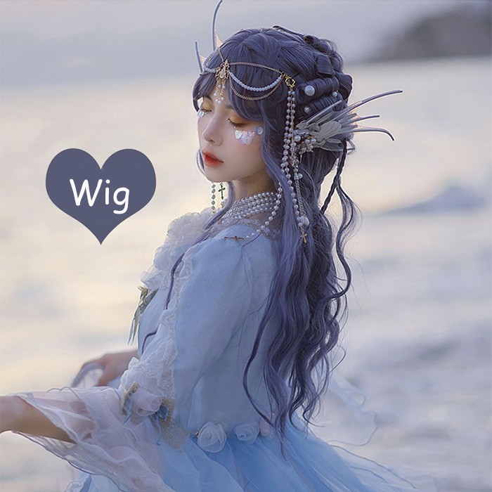 ロリータ ウィッグ レディース フルウィッグ ロング ブルー 巻き髪 コスプレ 仮装 レディース 個性的 パーティー イベント ロリータ ゴスロリ コスチューム 原宿風 仮装 超自然 かつら wig Lolita 小顔 文化祭 学園祭 dp041lclcx8