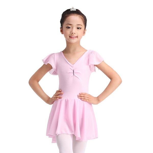 バレエレオタード子供ノースリーブスカート付き衣装かわいいダンス股下スナップ女の子子供キッズジュニア新体操練習着演出用ローズピンクブルーパープル100cm110cm120cm130cm140cm150cm160cm170cmdm124x2x2w9