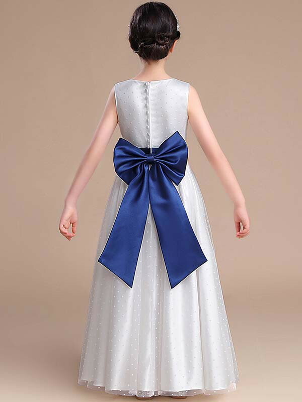 【10%OFF】子供ドレスワンピースロングドレスピアノ発表会ドレス女の子フォーマルドレスパーティードレスキラキラチュールスカート結婚式発表会フラワーガールキッズドレスノースリーブホワイト白110/120/130/140/150/160cm