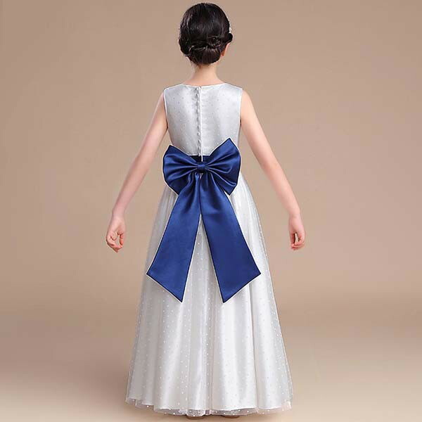【10%OFF】子供ドレスワンピースロングドレスピアノ発表会ドレス女の子フォーマルドレスパーティードレスキラキラチュールスカート結婚式発表会フラワーガールキッズドレスノースリーブホワイト白110/120/130/140/150/160cm
