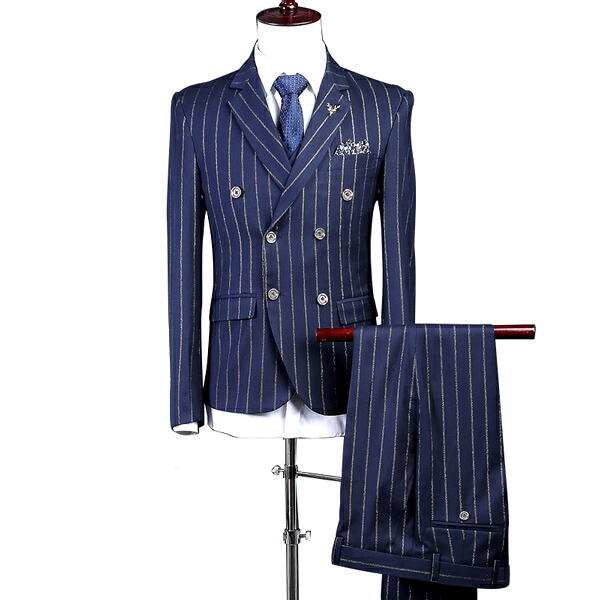 ダブルブレスト ピンストライプ スリーピース 2つボタンスーツ ダブルブレスト ビジネススーツ カジュアル スーツ セットアップ メンズスーツ スーツ 大量注文にも対応しています ダブルブレスト ピンストライプ スリーピース 2つボタンスーツ ビジネス カジュアル