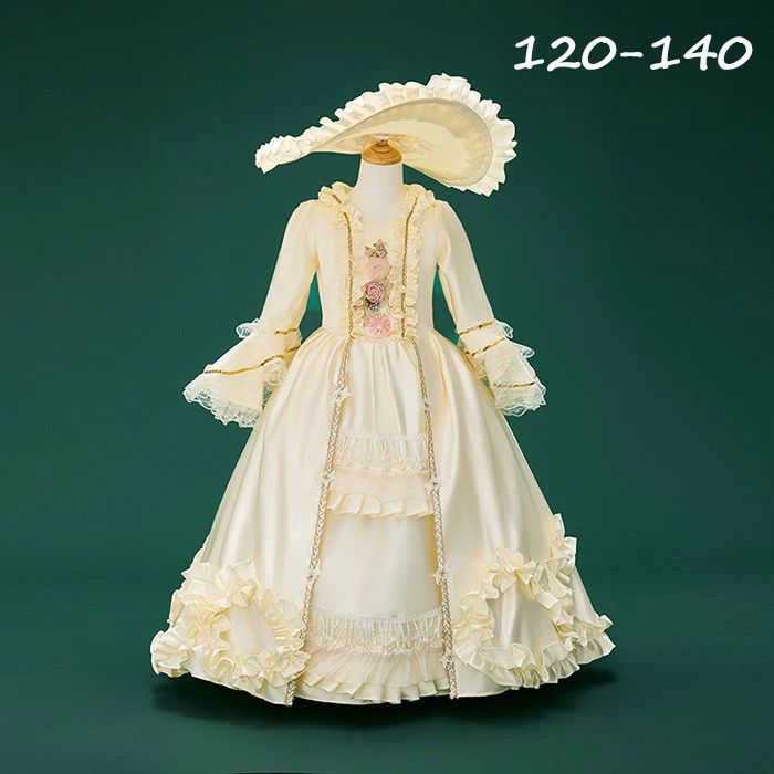 キッズドレス ロココ調 中世 編み上げ ドレス ロリータ ドレス コスチューム ドレス 舞台ステージ衣装 ヨーロッパ プリンセス 子供用 宮廷風 貴族ドレス 仮面舞踏会 クリスマス ハロウィン 舞踏会 dd041lclcx0