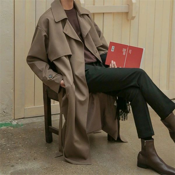 トレンチコート メンズ スプリングコート 秋コート ロング トレンチ コート ステンカラーコート 男性 紳士服 膝丈 春 秋 アウター 春物 秋服 シンプル カジュアル ビジネス 学生 ジュニア 通勤 就活 3L ブラック コーヒー eg013z7z7m3 7,342円