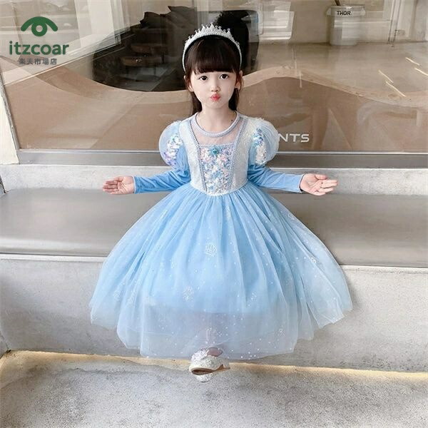 プリンセス キッズ なりきり ワンピース こども 衣装 子供 女の子 ドレス コスプレ 衣装 ミニドレス コスチューム 仮装 お姫様 コスプレ 子どもドレス キッズワンピース キッズ クリスマス ベビー 女の子 女児 可愛い お遊戯会 ハロウィン 水色 ブルー ピンク 長袖