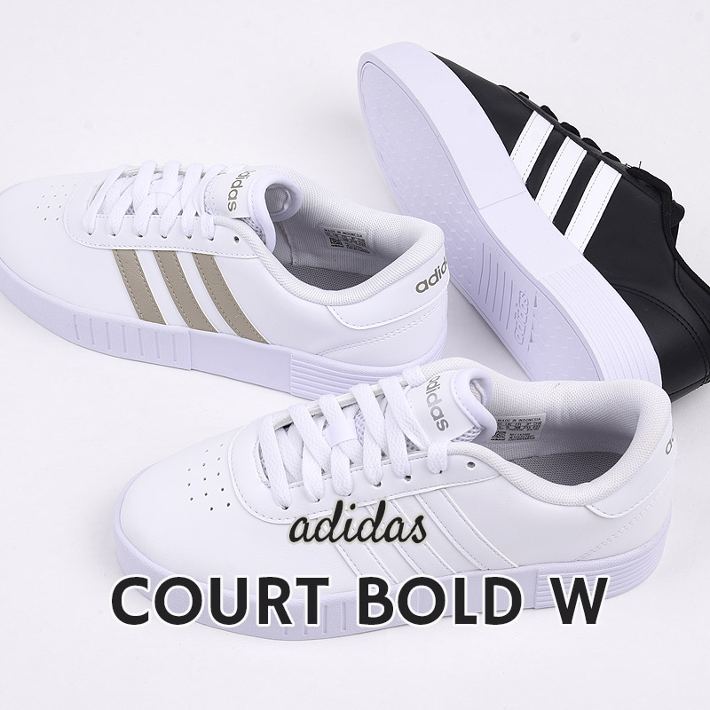 楽天市場 アディダス Adidas レディース スニーカー カジュアル シューズ 靴 ファッション Court Bold W Fx34 Fx34 Fx3490 黒 白 Ivy Casual