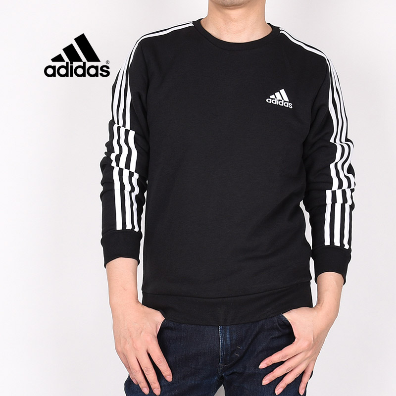 adidas Essentials Fleece 3-Stripes Sweatshirt - Black | adidas Canada