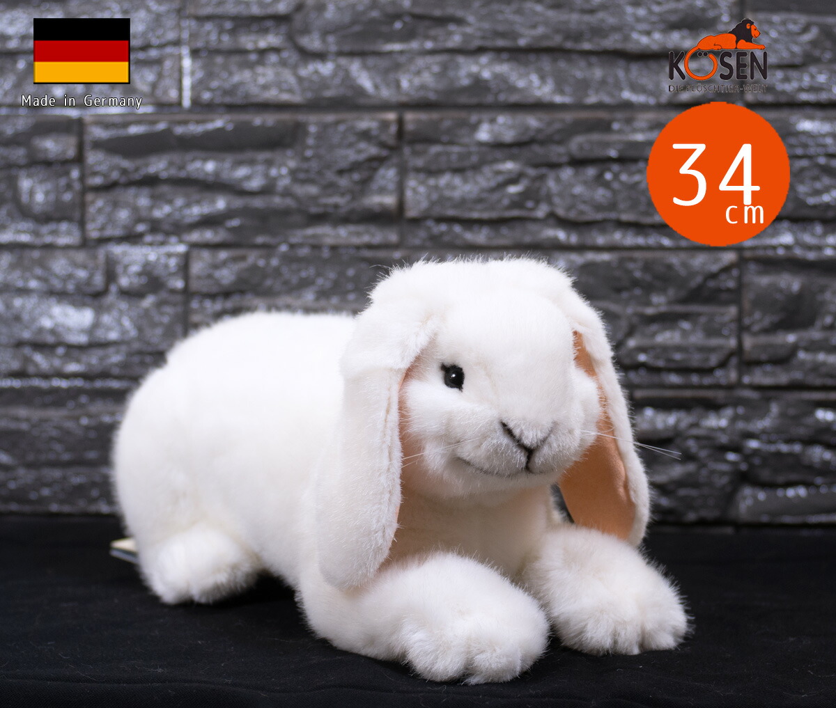 楽天市場 ケーセン ぬいぐるみ Kosen ドワーフラビット うさぎ ウサギ 白 寝そべり 34cm Sahara Beige Rabbit リアル 動物 子供 女の子 男の子 テディベア専門店 アイビールーム