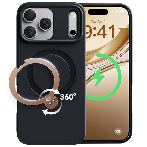 【御前上等仕上・ラグジュゴールド】 iPhone 17 Pro 用 入れもの 360度回転させる照明ランプ MagSafe相応う 米軍MIL その他-家電