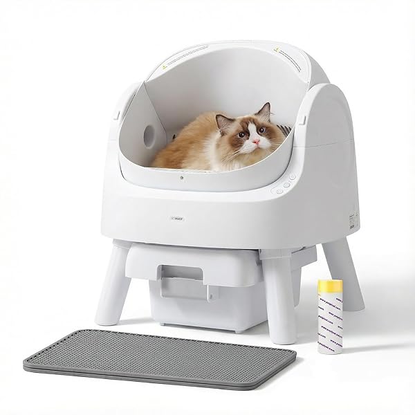 自動小銃猫室内用便器｜9.3L大静電容量・32dB静音心積もり｜開けはなしとっ始め＆適用業務不必要｜大型猫・多頭飼い対