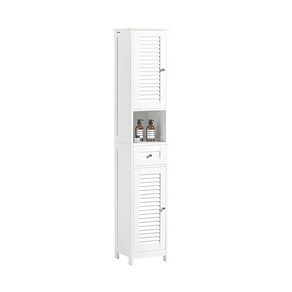 隙間収納 洗面所用キャビネット ランドリーラック スリム 幅32cm*奥行30cm＊高さ170cm 引き出し付き 北欧風 洗面所 すきま収納 ランドリー 食器棚 脱衣所 (FRG236-W/ホワイト)｜StoneClova 12,937円