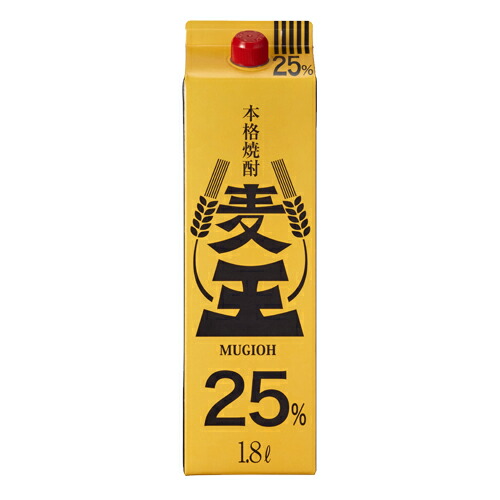麦王 本格焼酎 25% 1800ml　6本 楽天市場】【蔵元直送】麦王 25度 1.8L 紙パック 6本セット