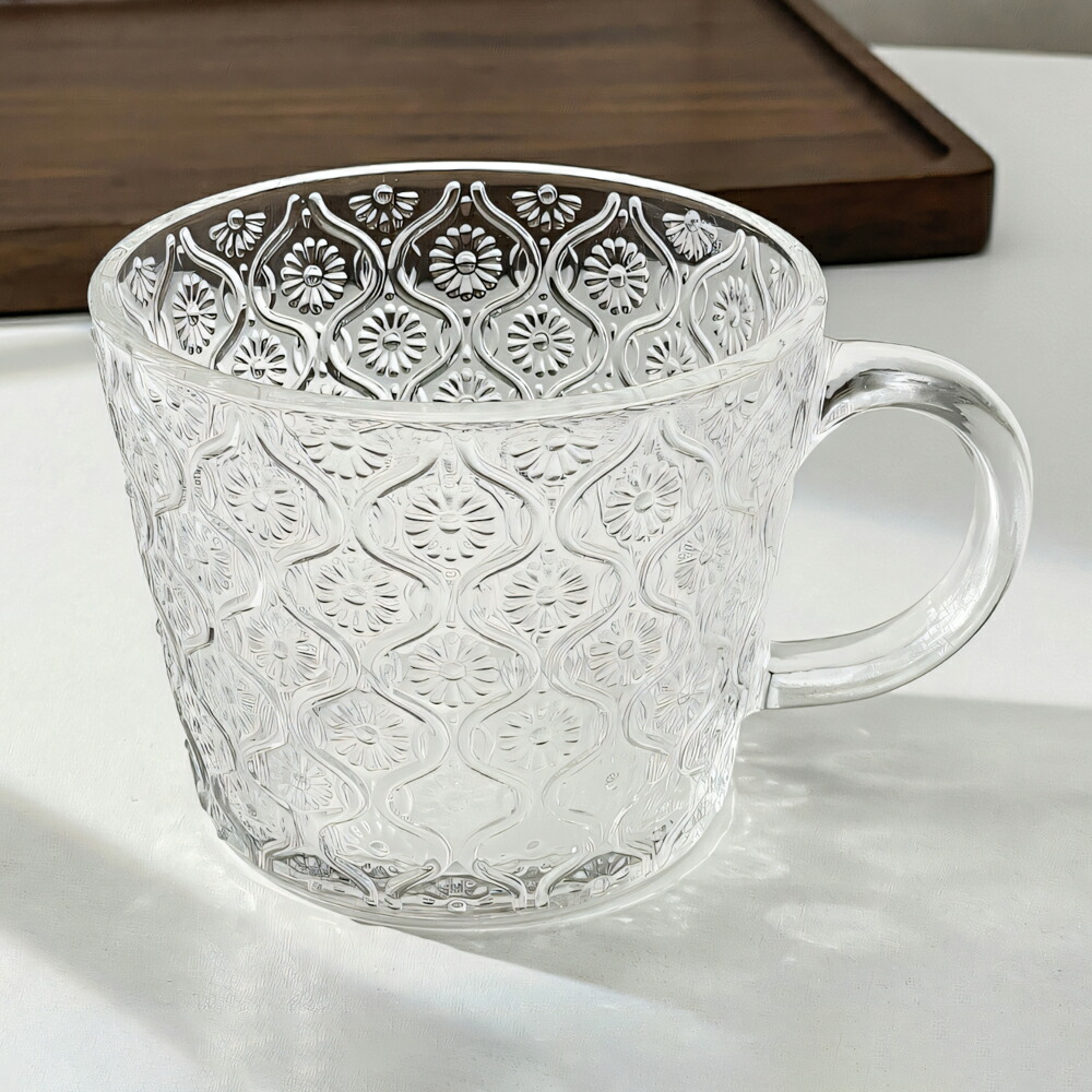 楽天市場】IwaiLoft 「花海棠」 ガラス グラス 400ml ガラスマグ