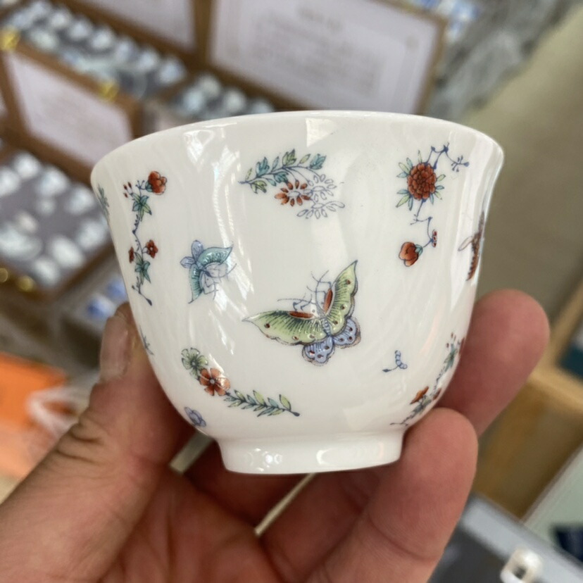 磁器 茶杯 かわいい蝶々のデザイン湯のみ 湯呑み お茶 カップ コップ-