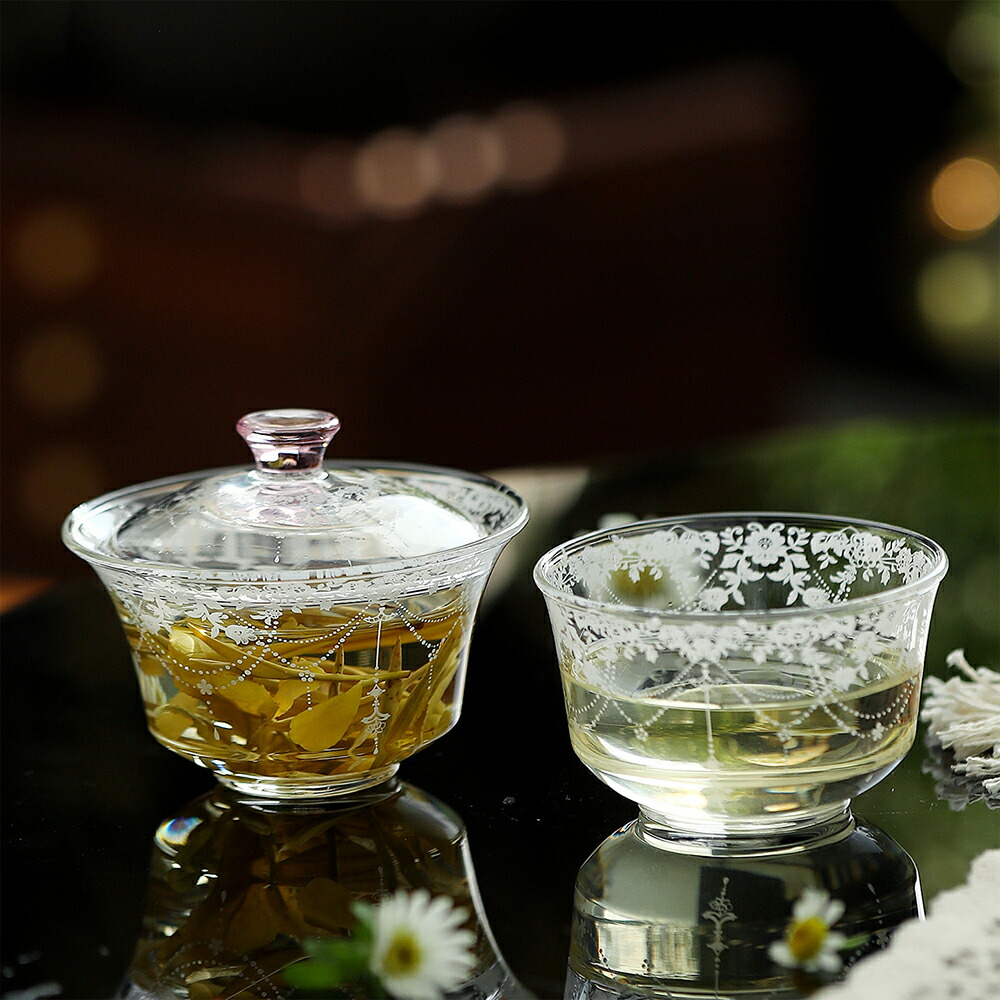 楽天市場】ロマンチック 薔薇 ガラス 宝瓶 煎茶 茶器 茶碗 煎茶茶碗