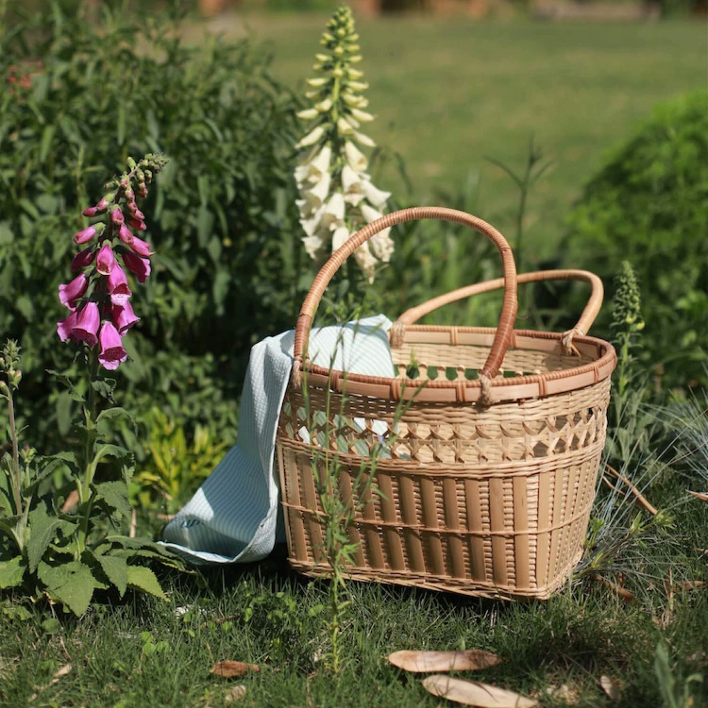 楽天市場】山満 白竹蓋付きかご 【熊本産】 竹製品 バスケット竹