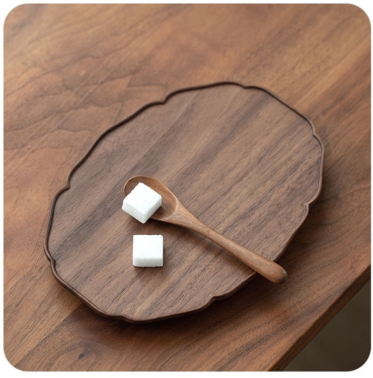 木製彫刻トレイ 花模様 木製彫刻トレイ 花模様 象嵌細工 木製 お盆