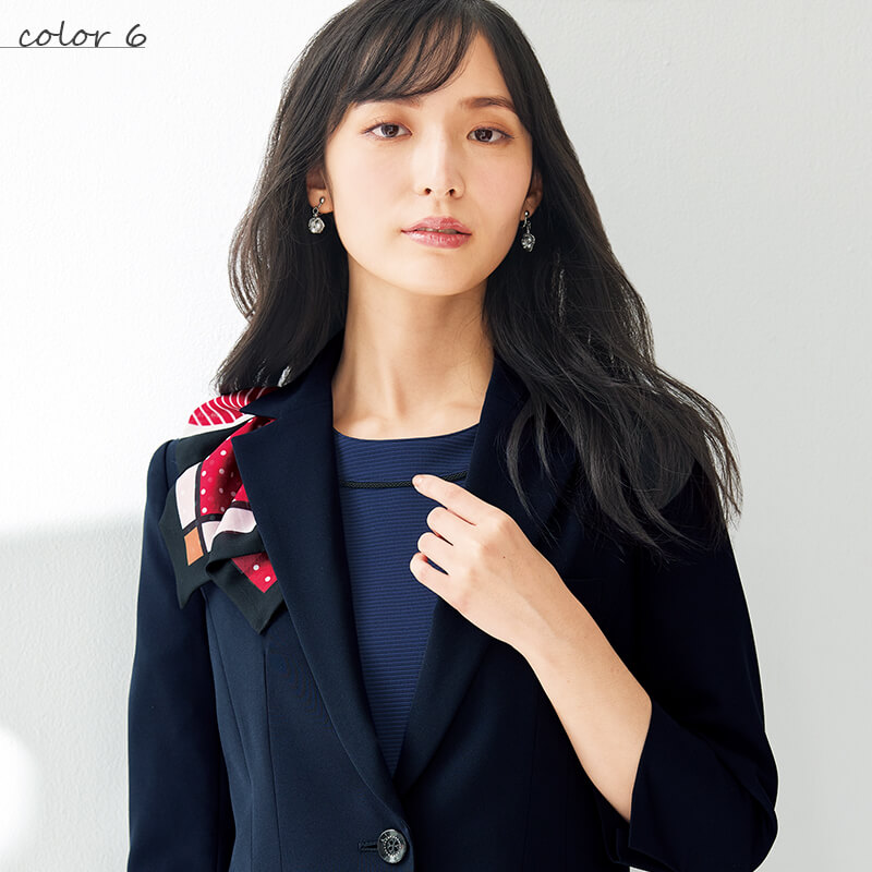 【全品P3倍★10/1限定】事務服ブローチ安全ピン簡単ワンタッチアクセサリーOP173ジョアアンジョアenjoieブルーレッド柄制服事務オフィス受付ホテルブライダルイベントスタッフ窓口案内インフォメーションフロントコン