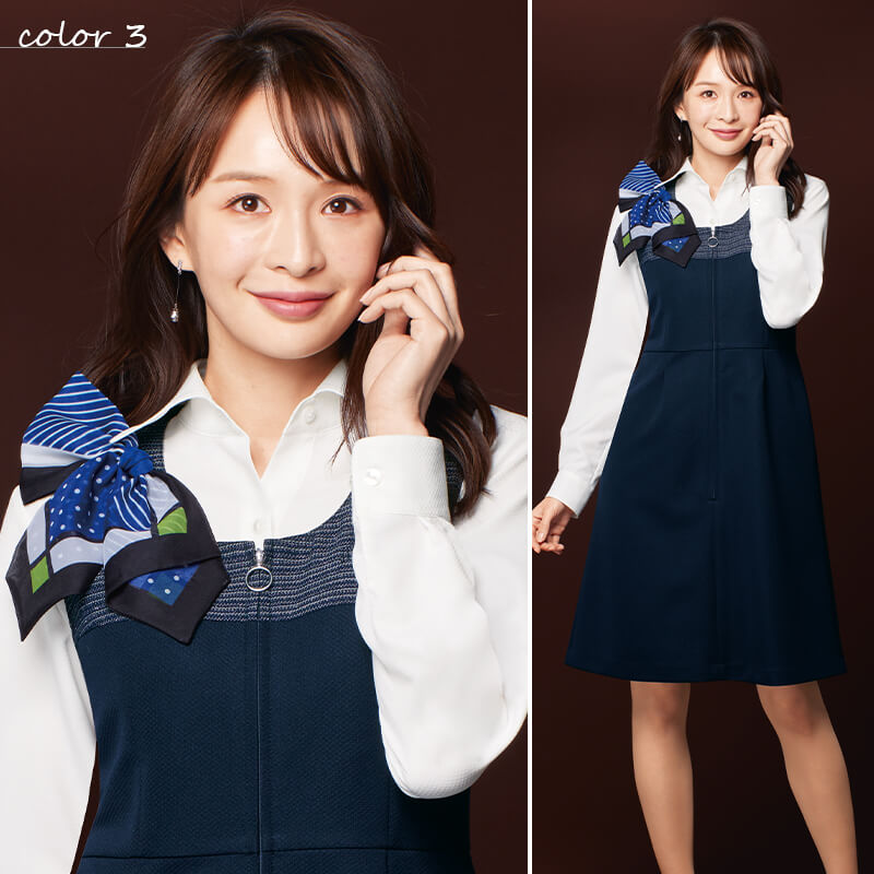 【全品P3倍★10/1限定】事務服ブローチ安全ピン簡単ワンタッチアクセサリーOP173ジョアアンジョアenjoieブルーレッド柄制服事務オフィス受付ホテルブライダルイベントスタッフ窓口案内インフォメーションフロントコン