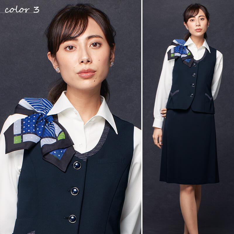 【全品P3倍★10/1限定】事務服ブローチ安全ピン簡単ワンタッチアクセサリーOP173ジョアアンジョアenjoieブルーレッド柄制服事務オフィス受付ホテルブライダルイベントスタッフ窓口案内インフォメーションフロントコン