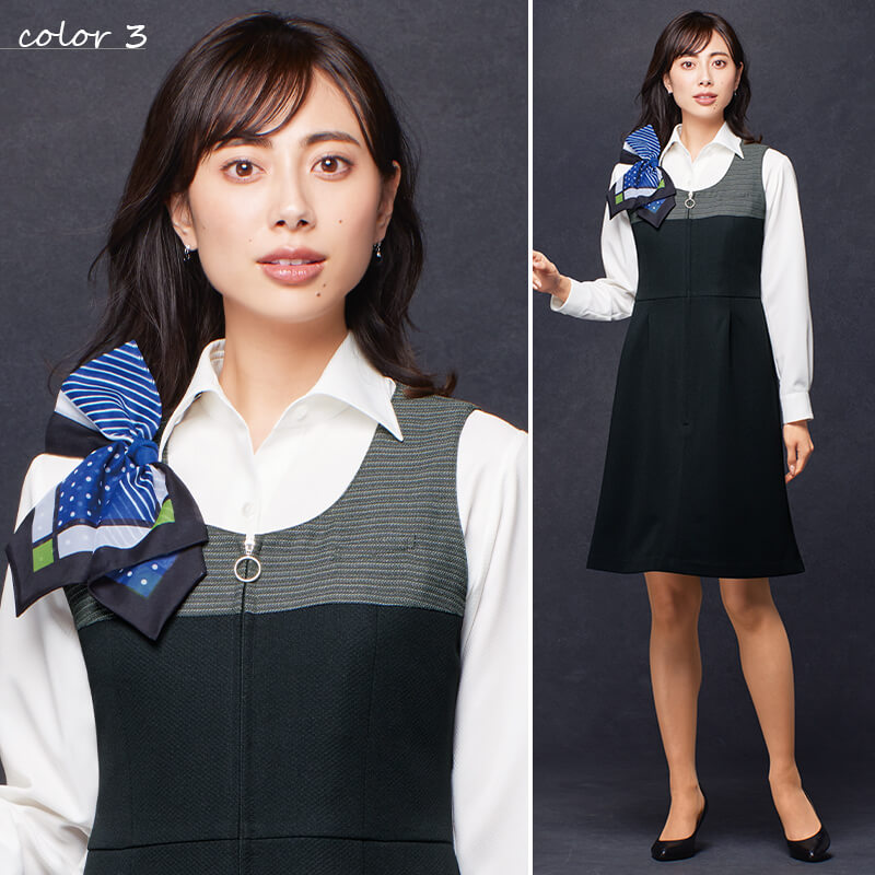【全品P3倍★10/1限定】事務服ブローチ安全ピン簡単ワンタッチアクセサリーOP173ジョアアンジョアenjoieブルーレッド柄制服事務オフィス受付ホテルブライダルイベントスタッフ窓口案内インフォメーションフロントコン