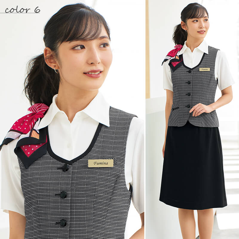 【全品P3倍★10/1限定】事務服ブローチ安全ピン簡単ワンタッチアクセサリーOP173ジョアアンジョアenjoieブルーレッド柄制服事務オフィス受付ホテルブライダルイベントスタッフ窓口案内インフォメーションフロントコン