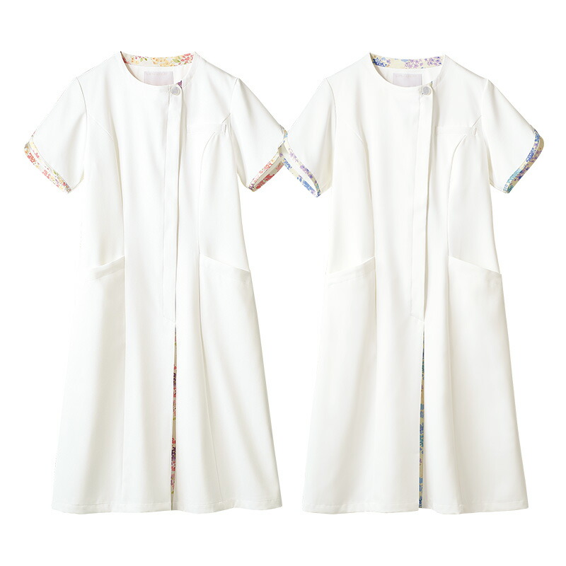 白衣 ワンピース 医療 Lw402 ローラアシュレイ Laura Ashley ナース 女性 レディス 白 ホワイト 半袖 制菌 制電 吸汗 透け防止 防汚 看護 介護 歯科 エステ クリニック 大きいサイズ 住商モンブラン septicin Com