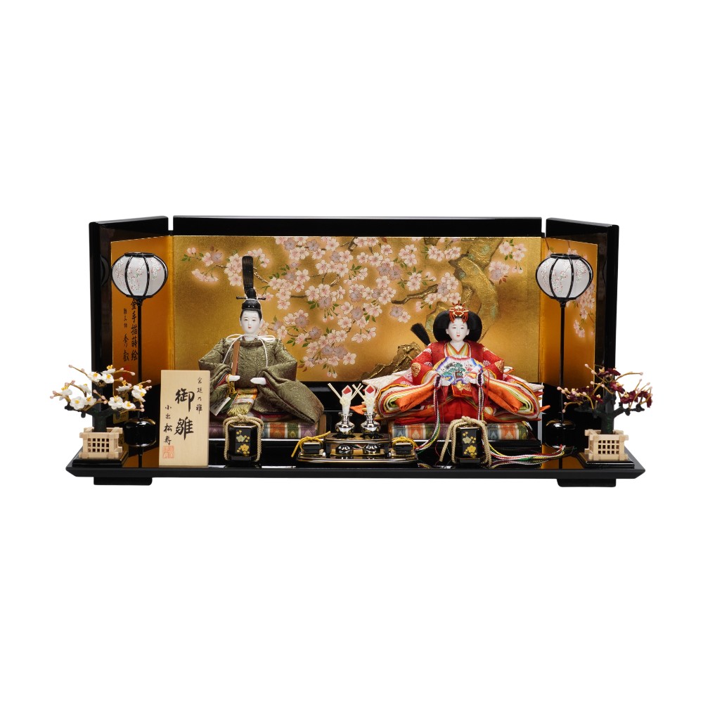 【雛人形】京十二番 貴船 麹塵 桐竹鳳凰文様 親王飾り | 小出松寿作