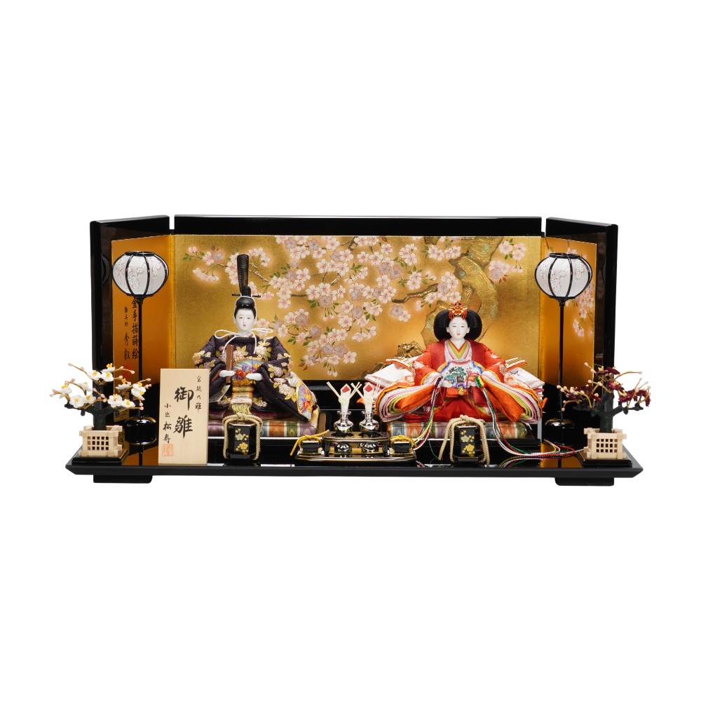 【雛人形】京十二番 金彩京刺繍 桜扇面文様 親王飾り | 小出松寿作｜人形の岩崎店 124,300円
