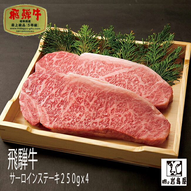 牛肉 和牛 飛騨牛 250g x ４ サーロインステーキ ギフト 景品 内祝 贈り物 プレゼント高等級 高級 上質 特選 厳選 岐阜県 恵那市 岩島屋  【SALE／73%OFF】