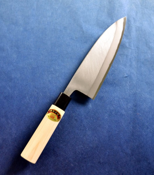 江戸菊水 磨き 出刃 210mm 片刃 鋼付 朴柄 越前打刃物 日本製 鍛造