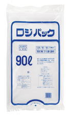 【200枚】 新利根化成 ロジパック 90L用 ごみ袋 厚口 透明 0.05×900×1000mm