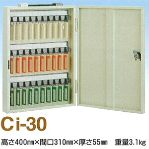 タチバナ キーボックス Ciタイプ 携帯壁掛兼用 30本掛 アイボリー Ci-30|岩内金物店店