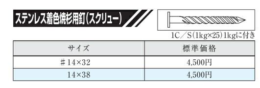 1kgx25箱入 工作 14x32mm Diy 送料無料 焼き杉用釘 岩内金物店店 山喜産業 Diy 工具 釘 ステンレス着色 焼杉用釘 スクリュー 釘