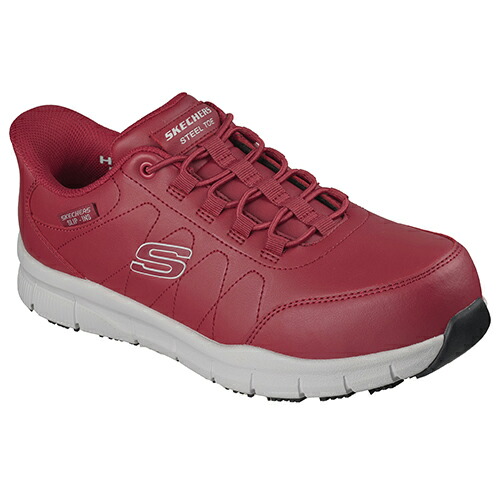 SKECHERS スケッチャーズ 細工物シューズ 200454-JRED 27.0糎 1足 セフティ NAMPA ナンパ 赤いこと 赤 Slip-ins