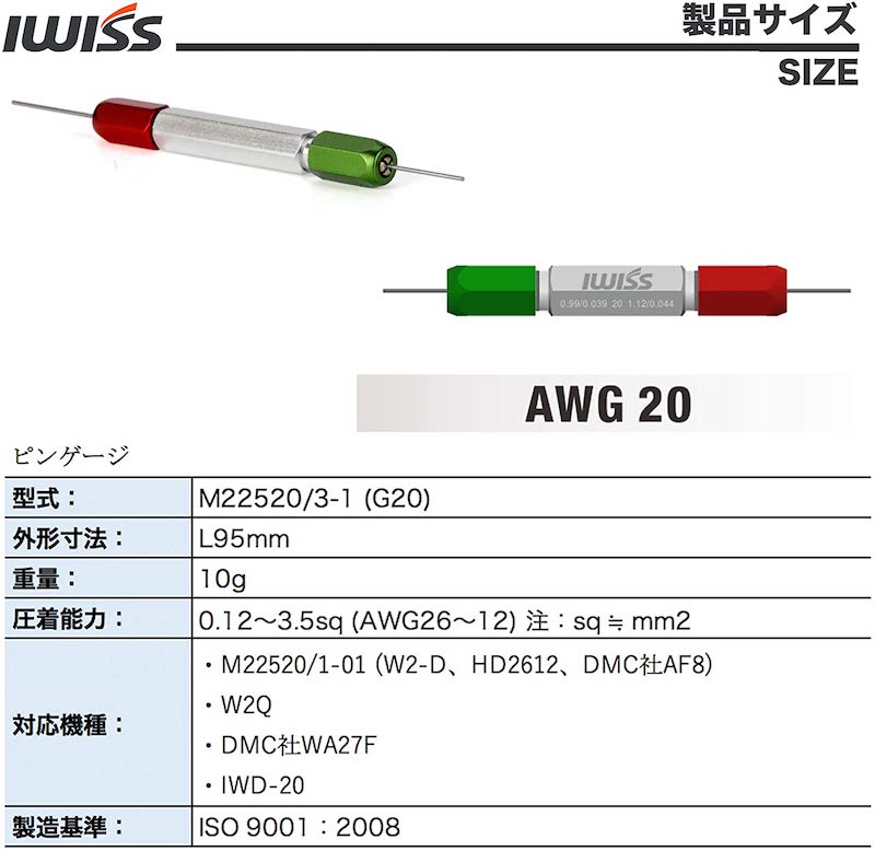 楽天市場 送料無料 コンタクトピン 4インデント 0 12 3 5sq対応 M22520 1 01 圧着工具 圧着ペンチ かしめ機 修理工具 お得 おすすめ Iwiss アイウィス Hd 2612 Iwiss Tools 楽天市場店