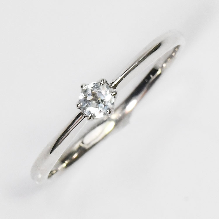 【3月の誕生石】 プラチナ×誕生石 アクアマリン 一粒リング Pt900 指輪 日本製ジュエリー 誕生石リング 【送料無料】 39,182円