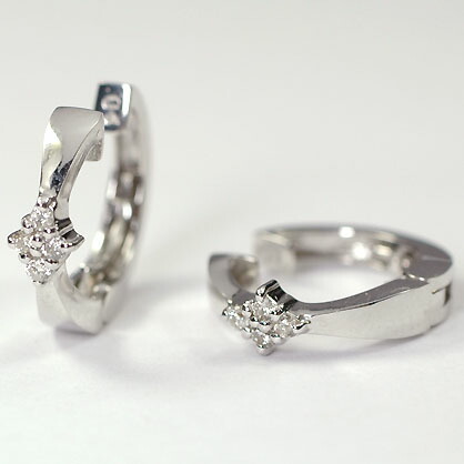 ピアリング イヤリング ダイヤモンド K18WG・ダイヤ0.08ct ピアリング|癒し通りのアクセサリー屋さん