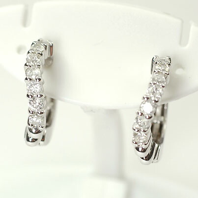 新入荷 流行 ピアリング イヤリング ダイヤモンド K18WG ダイヤ0.28ct