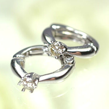 ピアリング イヤリング ダイヤモンド K18WG・ダイヤモンド0.1ct ピアリング|癒し通りのアクセサリー屋さん